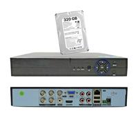 Kit DVR 4 Canales AHD CON HD 320GB P2P Xmeye SERVIDOR WEB HDMI DISCO DURO APP