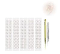 Kit Ear Seeds Acupuncture, Semillas Auriculoterapia Transparentes, Pegatinas Orejas Adultos para Relajación y Bienestar White rhinestones (100 pieces)