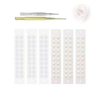 Kit Ear Seeds Acupuncture, Semillas Auriculoterapia Transparentes, Pegatinas Orejas Adultos para Relajación y Bienestar Mixed pearls + white beads (120 pieces)