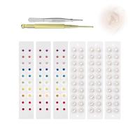 Kit Ear Seeds Acupuncture, Semillas Auriculoterapia Transparentes, Pegatinas Orejas Adultos para Relajación y Bienestar Mixed rhinestones (120 pieces)