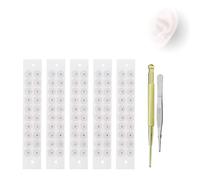 Kit Ear Seeds Acupuncture, Semillas Auriculoterapia Transparentes, Pegatinas Orejas Adultos para Relajación y Bienestar Small silver beads (100 pieces)