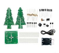 Kit educativo de árbol de Navidad intermitente LED con reproductor de música integrado, proyecto de montaje electrónico para aficionados (D)