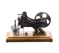 Kit educativo de modelo de motor de motor con funcionamiento de motor de vacío con componentes de metal y base de madera para enseñanza e investigación en el aula