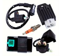 Kit Eléctrico Completo para ATV, Go Kart, Motos de Cross y Pit Bike: Relé de Bobina de Encendido de 5 PINES, Regulador de Voltaje, Cabezal CDI, Solenoide - 50Cc 70Cc 90Cc 110Cc 125Cc