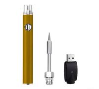 Kit eléctrico inalámbrico de soldador recargable, con calor ajustable, cuerpo de metal de calentamiento rápido para joyas, soldadura de precisión, 100 mm, negro (dorado)