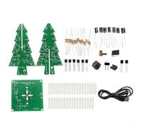 Kit electrónico de bricolaje para árbol de Navidad LED intermitente con circuito de música, para aprendizaje y proyectos personales (C)