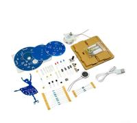 Kit electrónico de bricolaje para práctica de soldadura, placa de circuito giratoria de caja de música bailarina, alimentado por USB con PCB precortado y componentes, proyecto educativo STEM para