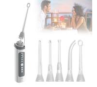 Kit electrónico de eliminación de piedras de amígdalas al vacío con luz LED de orientación, 3 modos de succión instantánea, 5 boquillas de silicona, lucha contra el mal aliento, irrigador oral para