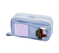 Kit escolar genérico con asa de gran apertura, portátil lindo organizador de bolígrafos, estuche organizador de lápices cosméticos, para estudiantes y niñas, adolescentes adultos, azul, Consulte la
