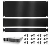 Kit espaciador de panel de rack de 3 piezas para estantes de servidores, 1U 2U 4U rellenos de montaje en blanco, metal negro mate, se adapta a 19 gabinetes, armarios de red, estantes de servidores