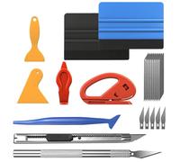 Kit Espátula Vinilo 11 Piezas, Herramientas para Películas con Espátulas y Raspadores de Fieltro, Cutter y Cuchillo de Precisión con Cuchillas de Repuesto para Muebles y Coche