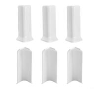 Kit Esquinas Zócalo 10cm Interior Exterior Sin Tornillos | Autoadhesivo para fuerte, sin herramientas, 3 esquinas internas, 3 externas, instalación en minutos(L White)