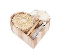 Kit Exfoliante de Ducha, Piedra Pómez, Peine de Madera, Juego de Esponja de Baño para Suavizar el Cuidado de la Piel