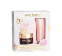 Kit exfoliante y abrillantador de labios Let's Glow de Sara Happ: exfoliante labial Brown Sugar + brillo labial de lujo The Lip Slip One para lab