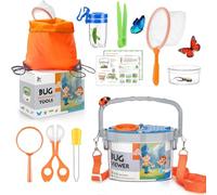 Kit Explorador Niños 11 Piezas, Juego Caza de Insectos con Lupa, Red Mariposas, Caja Observación y Pinzas, Juguete Educativo Aire Libre Regalo 3 4 5 6 7 8 Años