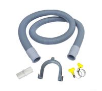 Kit Extensión Desagüe Lavadora 200cm Tubo Corrugado Gris Conexión para Lavavajillas y Secadora Alta Temperatura Solución Drenaje Eficiente Hogar(1.5 meters)