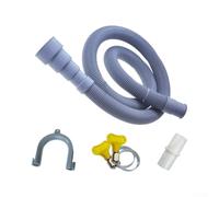 Kit Extensión Desagüe Lavadora 200cm Tubo Corrugado Gris Conexión para Lavavajillas y Secadora Alta Temperatura Solución Drenaje Eficiente Hogar(1.0 meter)