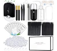 Kit Extensión Pestañas Accesorios Lash Postiza Secador de Pestañas USB Nano Pulverizador Pinza Rímel Cepillo Parche Ojos Cinta Espejo Eyelash Cepillo de Champú Pegamento Anillo Botella de Lavado