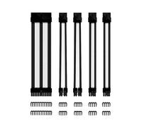 Phoenix Kit de cables de extensión para fuente 24 pines ATX, 4+4 EPS, 6+2 GPU, 30 cm Negro/Blanco