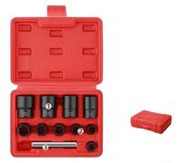Kit extractor de pernos resistente a la corrosión con enchufes en espiral inversos de 6 mm a 27 mm, diseñado para quitar tuercas y pernos pelados o (11 piezas)