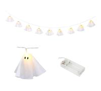 Kit fantasma luminoso | Guirnalda luminosa LED fantasma hecha a mano, pancarta, lámpara LED con pilas de 2 metros para decoración interior y exterior, hogar, cocina, chimenea, balcón