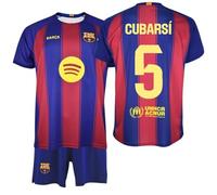 Kit FC Barcelona 2025/2026 Primera Equipación - Cubarsí #5 | Camiseta y Pantalón Oficial Blaugrana Niño y Adulto | Uniforme de Fútbol Entrenamiento (FR/ES, Edad, 12 años, Regular, rojo y azul)