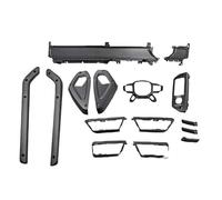 Kit fibra carbono interior Revestimiento carbono c Compatible con Land Rover Defender 90 110 130 20-25, fibra de carbono, cubierta del panel de la consola central del coche, marco del volante(RHD set)