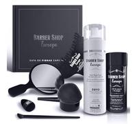 Kit Fibras Capilares Castaño Medio Oscuro - Hair Fiber - Fibra Capilar Hombre Mujer - Aplicador - Fijador Aceite Ricino - Guía de Fibras Capilares - Optimizador Línea - Espejo y Pincel de retoque