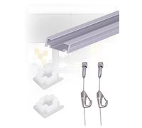 Kit for colgar cuadros en el techo de galerías de arte, riel ajustable con cables de acero for escuelas y museos.(Silver,140cm/55.12 in)