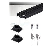 Kit for colgar cuadros en el techo de galerías de arte, riel ajustable con cables de acero for escuelas y museos.(Black,110cm/43.31 in)