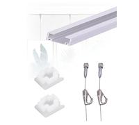 Kit for colgar cuadros en el techo de galerías de arte, riel ajustable con cables de acero for escuelas y museos.(Milk,100cm/39.37 in)
