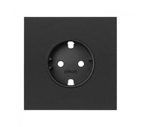 Kit frontal 1 elemento con 1 enchufe Schuko negro mate Simon 100 - 10020105-238
