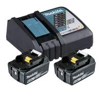 Makita Kit de batería 199480-6 LXT 18V 6,0Ah (2x BL1860B + DC18RC)