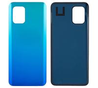 (KIT) Funda de batería + adhesivo de doble cara compatible con XIAOMI Mi 10 LITE 5G / M2002J9E M2002J9G Repuesto Cristal Trasero Back Cover Retro Carcasa + Adhesivo (azul)