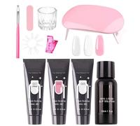 Kit Gel Poly Uñas - Suministros Manicura - Kit Constructor De Uñas,Para Profesionales Amantes De La Belleza Estudiantes Mujeres Niñas Madres Novias Salón En
