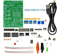 Kit generador de señal para pwm con medidor de temperatura de corriente de voltaje para pruebas electrónicas y proyectos educativos (kit + funda acrílica)