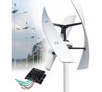 Kit generador de turbina eólica con Controlador de Carga, Equipo productor de Electricidad Vertical, generador de turbina eólica de Eje Vertical de 20000 W - Kit de energía de Molino de Vien
