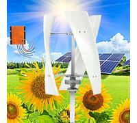 Kit generador de turbina eólica con Controlador de Carga, Equipo productor de Electricidad Vertical, Kit generador de turbina eólica Vertical de 20000 W: Molino de Viento Compacto de 12 V/24