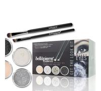 Kit ""Get the Look"" de Bellapierre | Base de maquillaje y brochas con polvos brillantes minerales | 7 looks preciosos | Sin t xicos ni parabenos |
