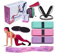 Kit Gimnasio en Casa - Bandas de Resistencia Glúteos, Estiramientos ciatica, Comba Crossfit - Cinta Yoga Estiramiento - Gimnasio en Casa Musculación - Regalo Navidad Mujer