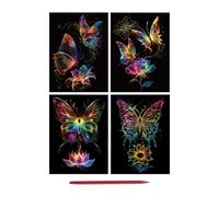 Kit Glow in The Dark - Handmade Drawing Craft Set | Fluorescent Poster Sheets for Adults, Artistic Activity, Encourages Creativity, Relaxation, and Colorful Designs 8.27x11.22 in