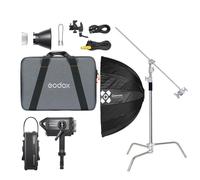 Kit Godox M300D All-Round con soporte C-Stand y softbox Hexadecagon