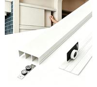 Kit Guia Puerta Corredera de 3 Puertas de Armario con Polea Silenciosa Ajustable, Instalación de Montaje Empotrado, Kit Herrajes Puertas Correderas Aluminio de Triple Riel
