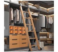 Kit Hardware De Escalera Biblioteca Rodante - Kit Hardware Pista De Escalera Deslizante Biblioteca, Tubo Redondo De Acero Inoxidable - Con Rodillos Para El Piso(100cm(3.3 ft) track kit)
