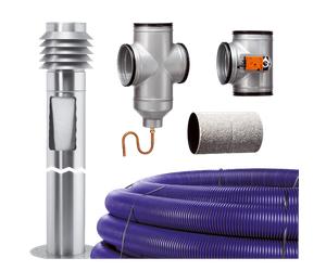 Kit Helios LEWT: tubo colector, pasamuros, columna de aspiración y control - 02977