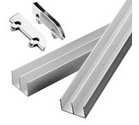 Kit herraje puerta corredera Guía De Piso Extra Larga, Reemplazo De Riel De Puerta Corrediza De Vidrio Paralelo, Herrajes De Guías Inferiores Deslizantes Suaves Y Kit De Riel(58in/147.3cm)