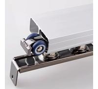 Kit herraje puerta corredera Herrajes Para Guías Inferiores Puertas Gabinetes, System Rieles Puertas Correderas Paralelas Resistentes, Rodillo Puertas Sala Estar Kit De Instalación(L 200cm/78.7in)