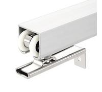 Kit Herraje Puerta Corredera Herrajes para puertas corredizas con riel de derivación, con rodillos de 4, 6 y 8 pulgadas, sistemas de rieles para puertas corredizas(Silver 8 wheels,15ft/457.2cm)
