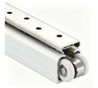 Kit herraje puerta corredera Herrajes Para Riel De Puerta Corrediza Armario Derivación Alta Resistencia, 1 2 3 4 5 M Con Topes Puerta/guía Piso Para Gabinete Cocina/armario(White,500cm/196.9in/16.4ft)