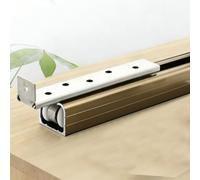 Kit herraje puerta corredera Herrajes Puertas Corredizas Granero Una Sola Vía, Rieles Aluminio Invisibles Ducha, Riel Caja Repuesto Grado Comercial - Fácil Instalación(Champagne gold,220cm(7.2ft))